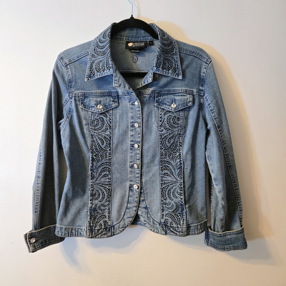 Christine Alexander Jeweled Denim Jacket